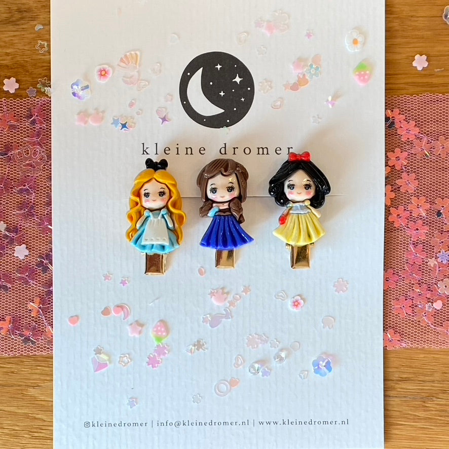 Haarclipjes Disney Prinsessen - Alice, Anna & Sneeuwwitje